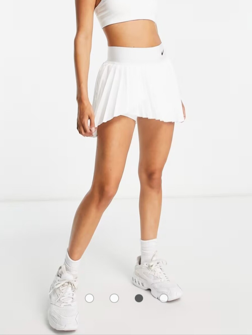 Nike Tennis Advantage Dri-FIT 2 in 1 pleated skirt in white